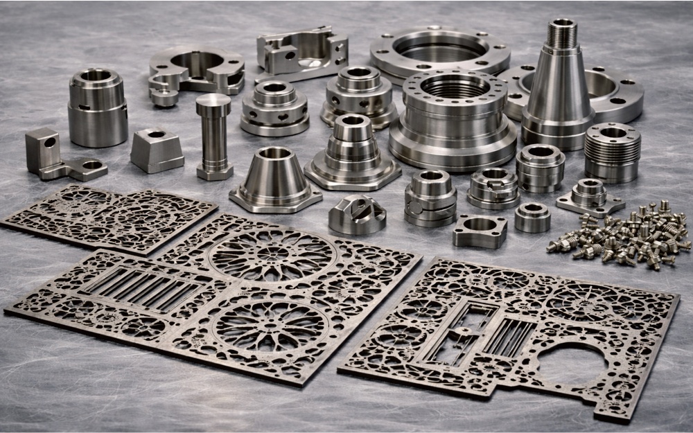 Precision laser cut titanium components and custom processed metal parts