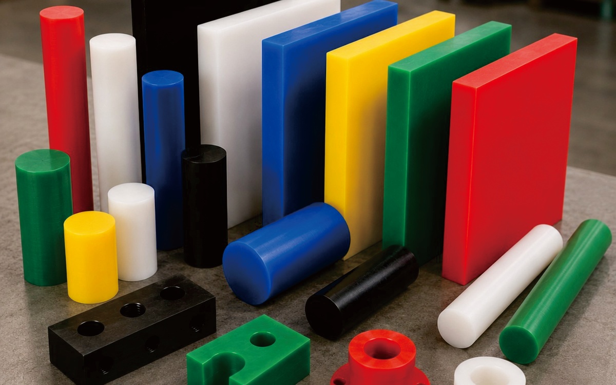 Engineering plastic rods and sheets including POM Delrin PEEK and nylon for CNC machining