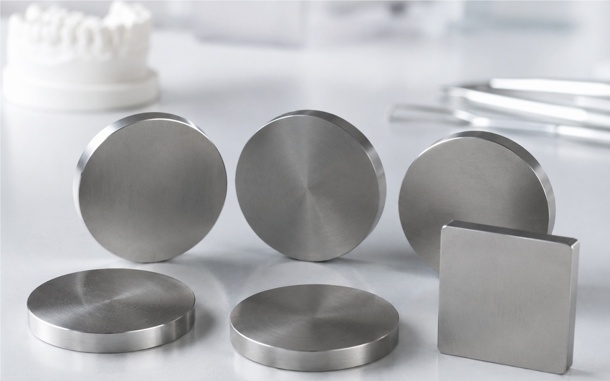Dental titanium discs for crown and bridge milling applications