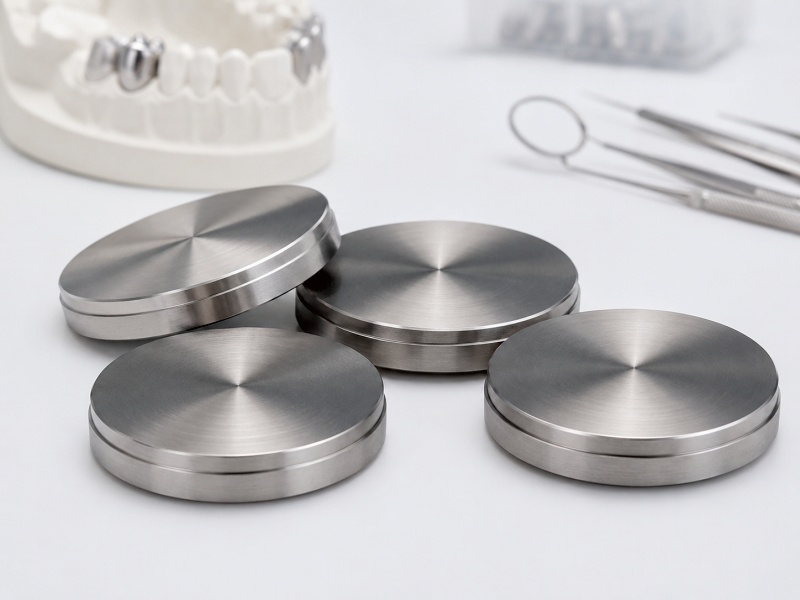 Dental titanium disc for crown and bridge milling