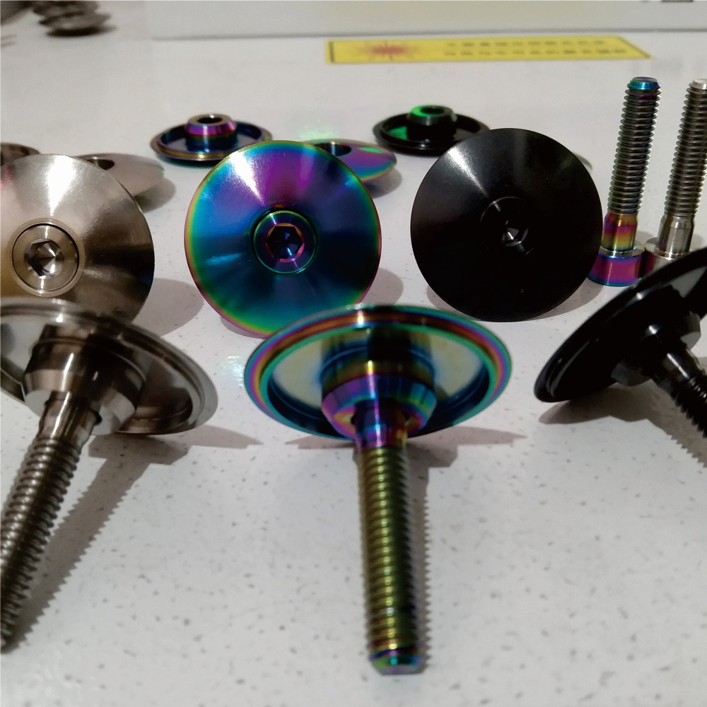 Anodized titanium custom machined part