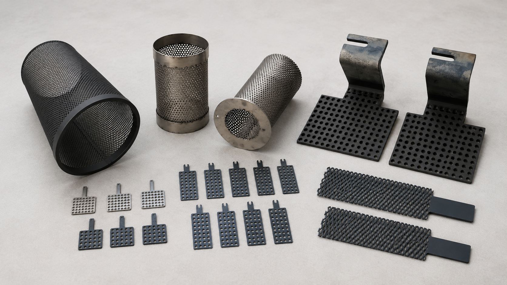 Titanium mesh anode welding and connection assemblies