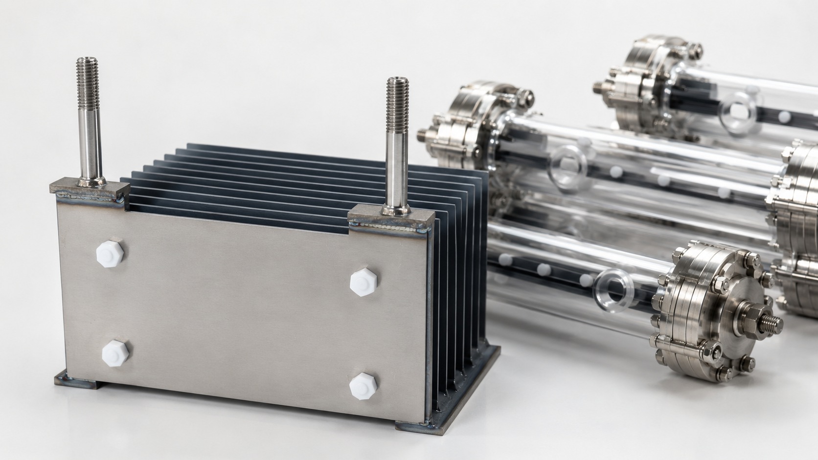 Custom titanium anode assemblies and MMO coated titanium electrode units