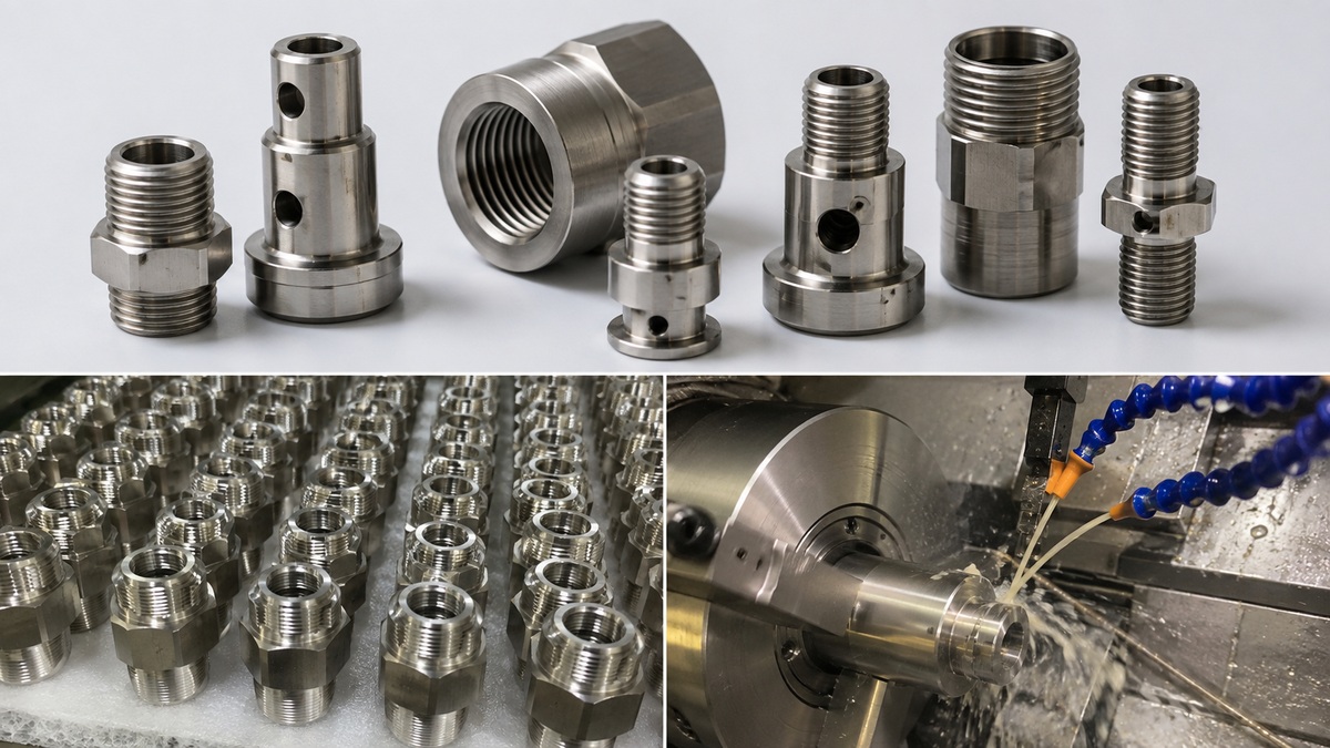 CNC machining custom titanium connector components