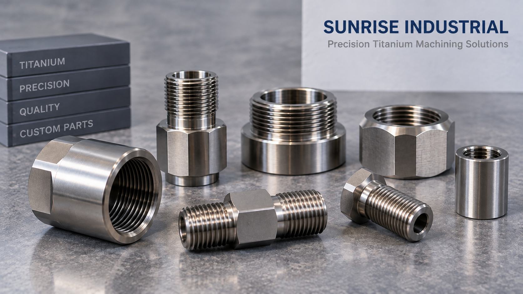 Custom CNC machined titanium threaded components