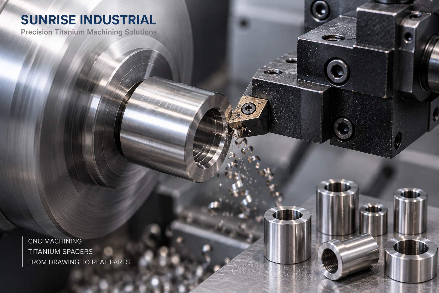 CNC machining custom titanium spacers