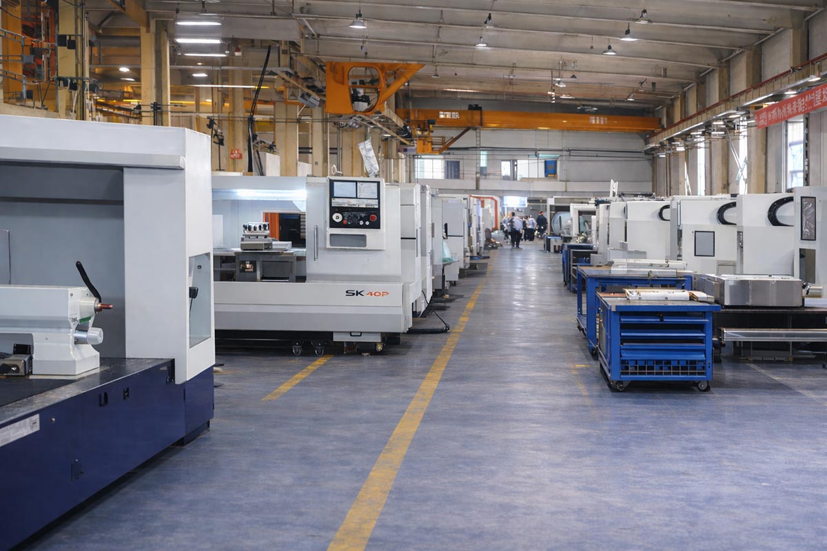 Production workshop for precision CNC machining